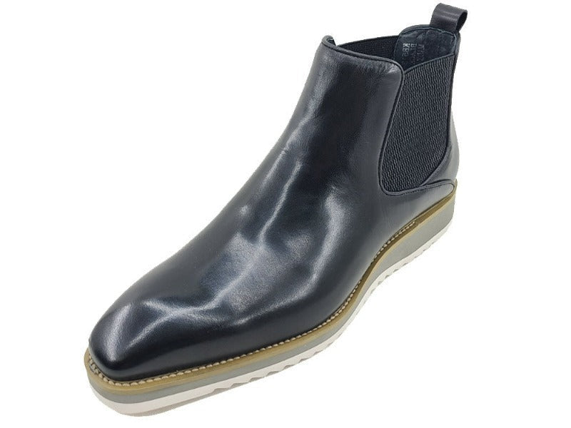 Carrucci Men's Black Pull-On Boots Casual Design genuine Leather - Design Menswear
